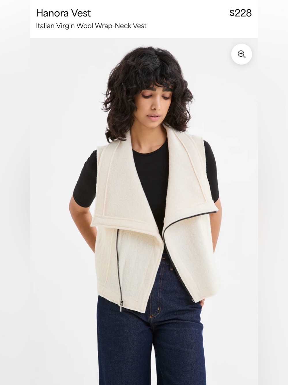 Virgin Wool Marcella NYC Wrap-Neck Vest